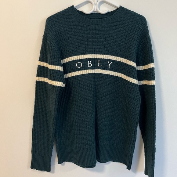 Obey Roebling Sweater in Dark teal/ Forest green - Picture 4 of 4